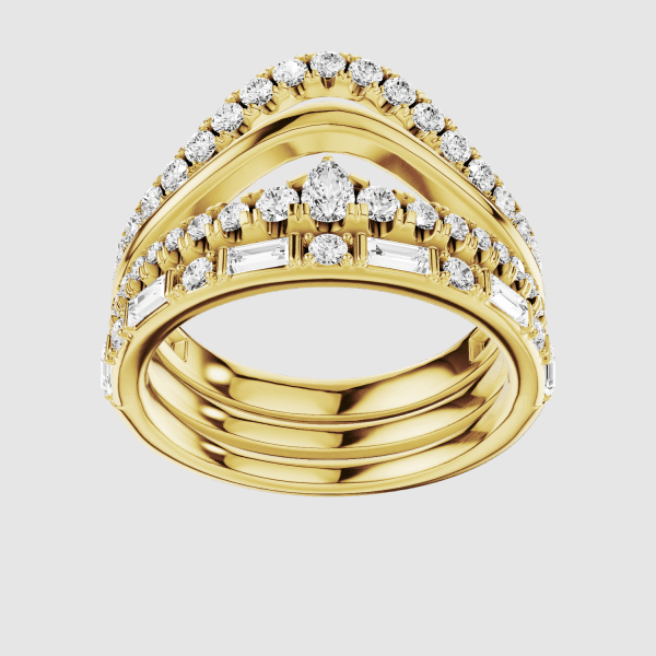 Diana - Stackable Multi Row Lab Grown Diamond Stackable Ring - Image 7